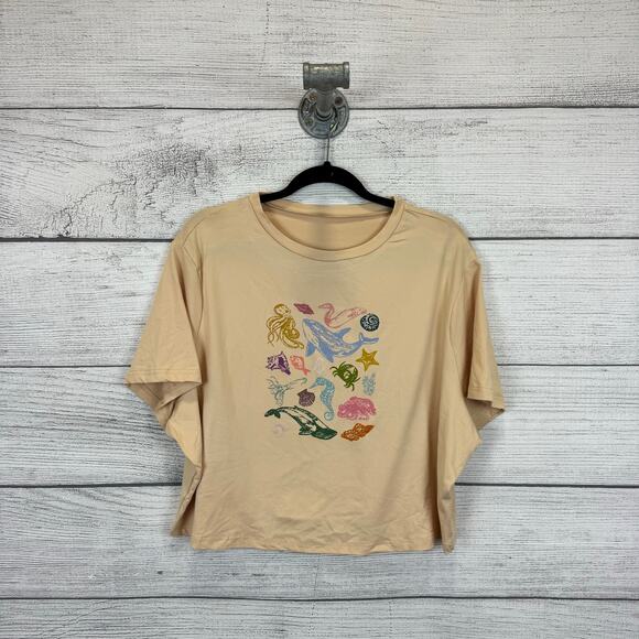 Shein Curve Plus Size Cream Nautical Graphic Short Sleeve Crop Tee Size 5XL - Picture 1 of 5